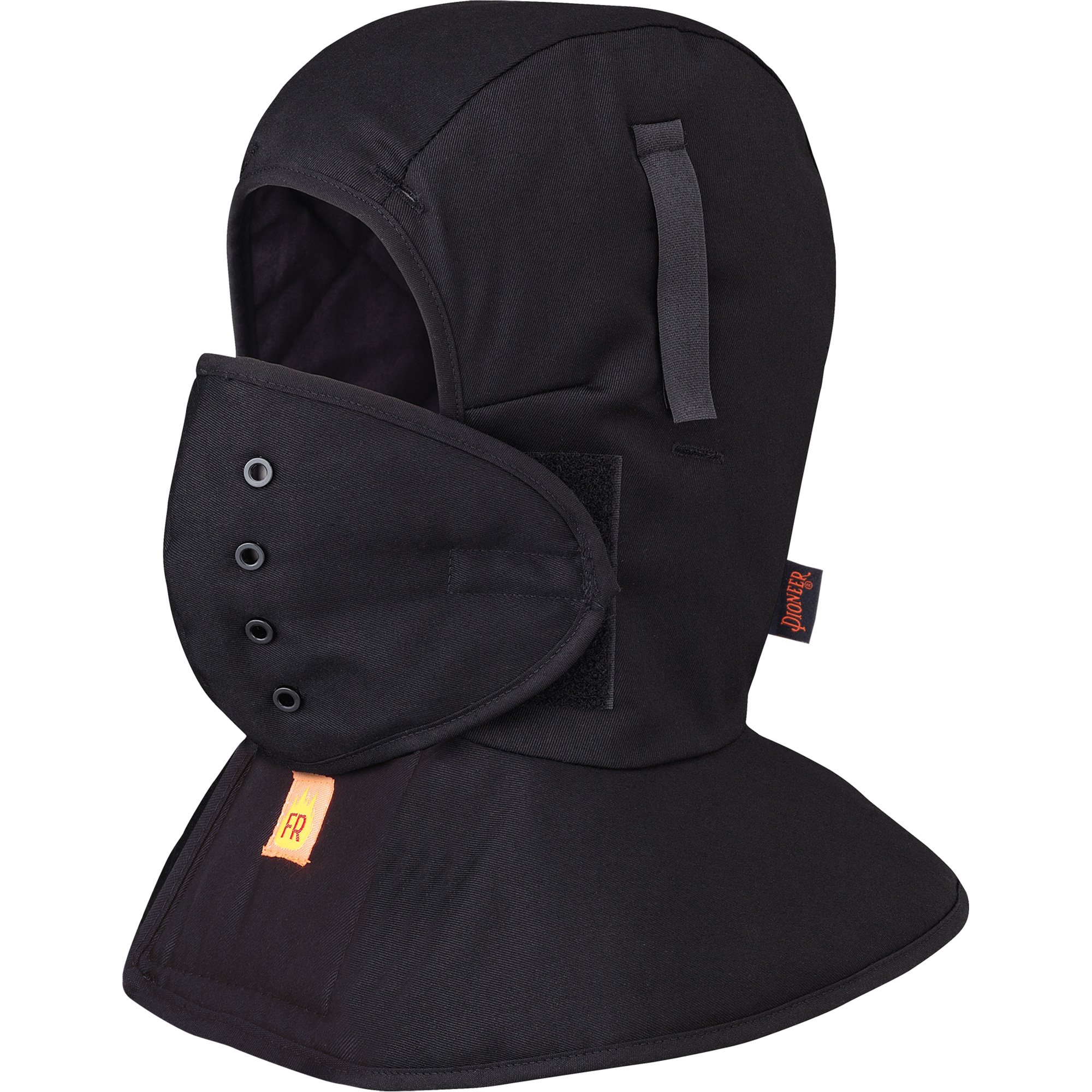 565A Doublure matelassée FR à long col pour casque, Noir, Coton