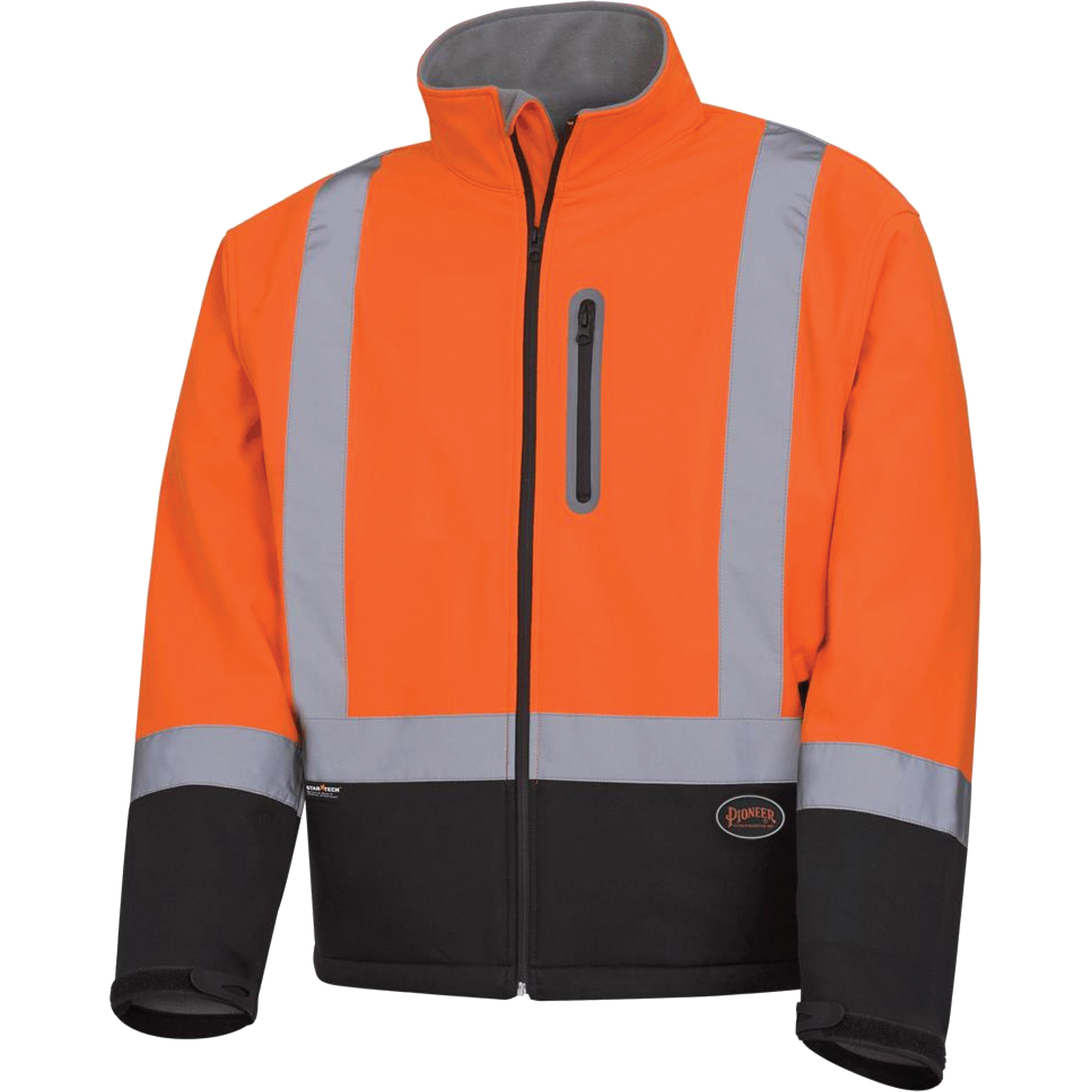 5679 Veste de sécurité coquille souple à résistance mécanique, Noir/Orange haute visibilité, 4T-Grand