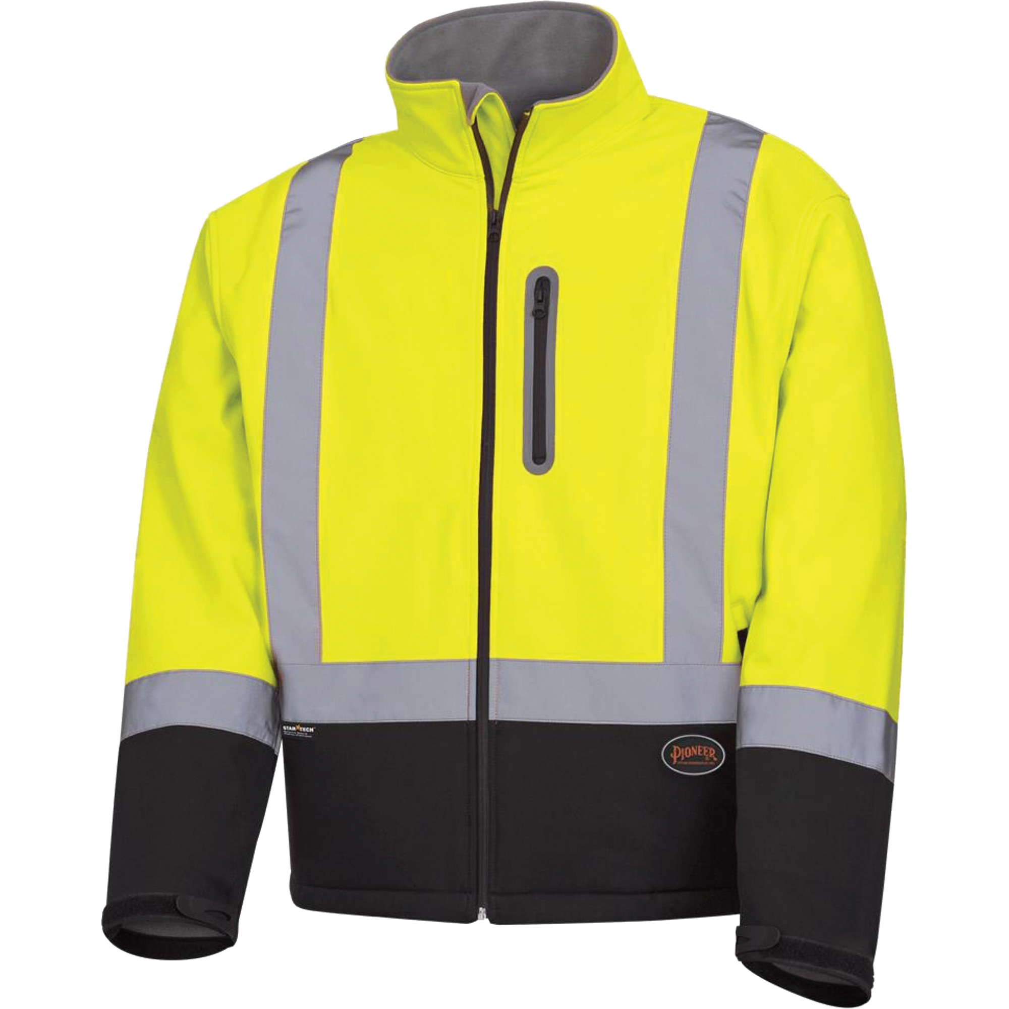 5689 Veste de sécurité coquille souple à résistance mécanique, Noir/Jaune lime haute visibilité, 4T-Grand