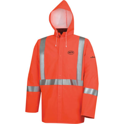 576J Veste de pluie ignifuge haute visibilité, 4T-Grand, Orange haute visibilité
