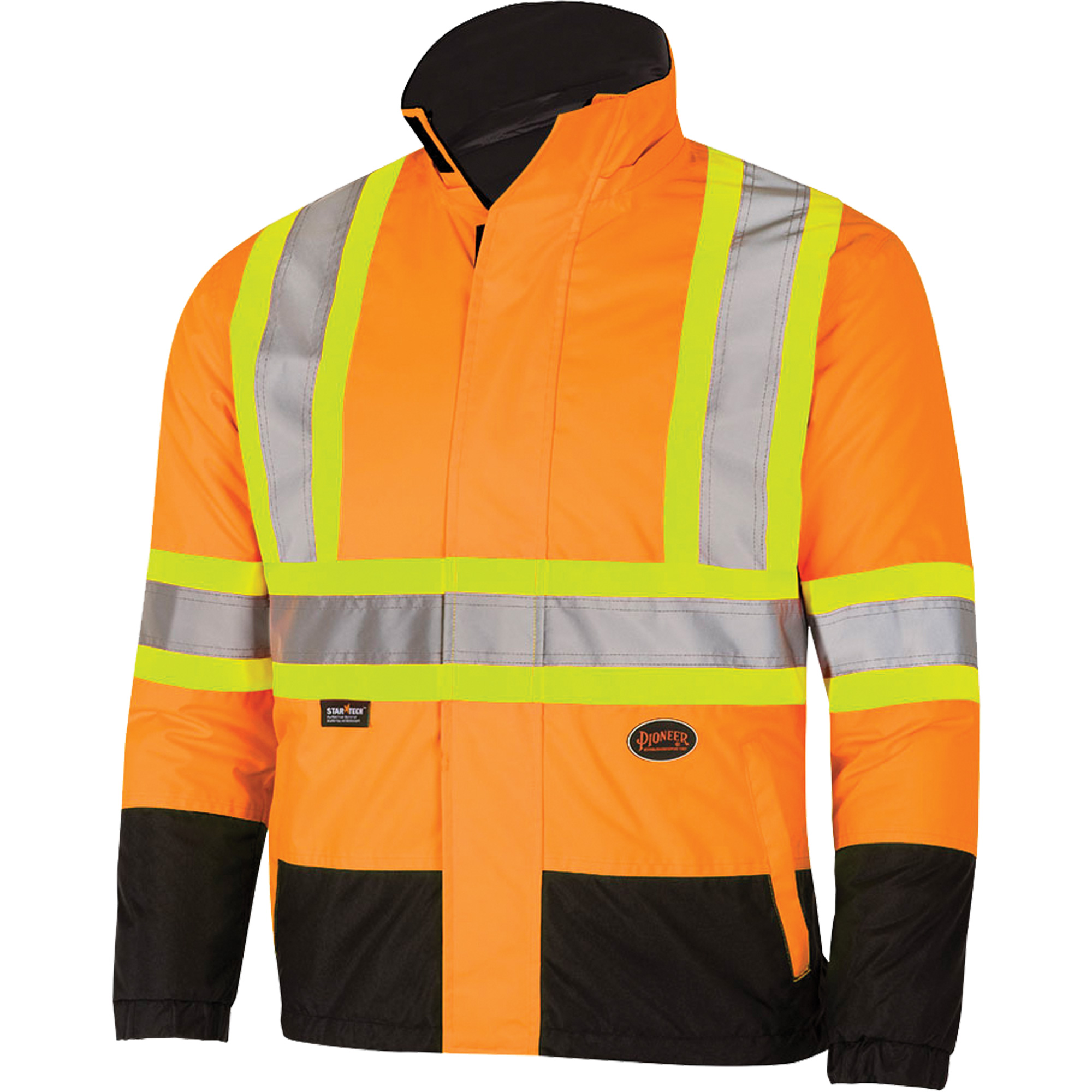 5770 Manteau de sécurité imperméable réversible, Polyester/Polyuréthane, Orange haute visibilité, 4T-Grand