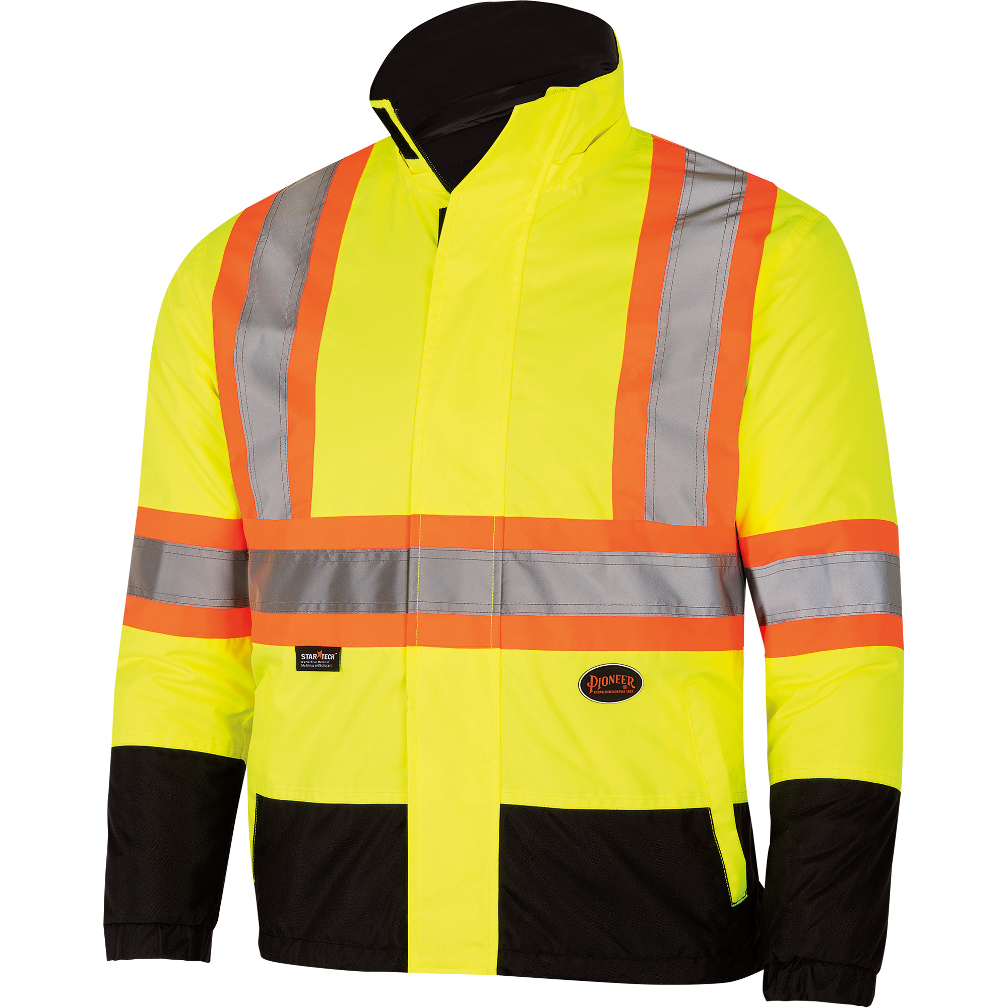 5771 Manteau de sécurité imperméable réversible, Polyester/Polyuréthane, Jaune lime haute visibilité, 4T-Grand