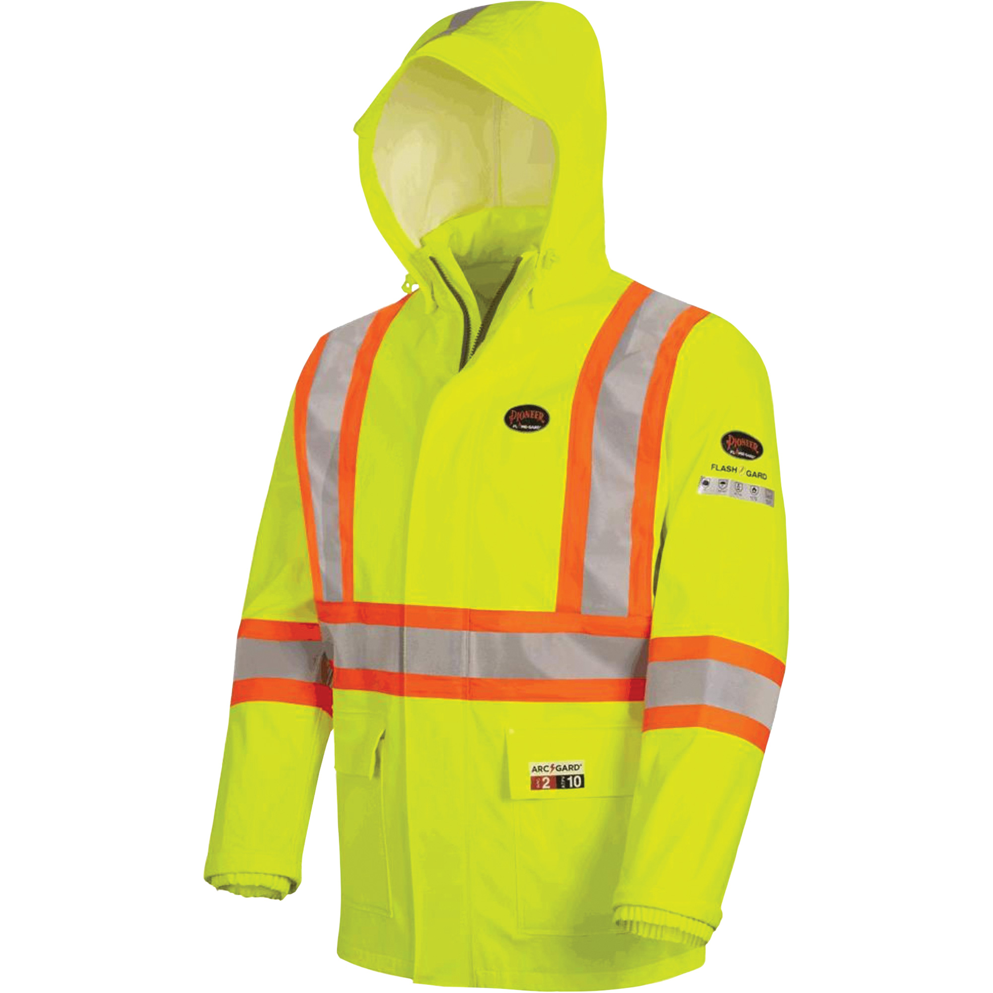 5881 Manteau de pluie ignifuge et protection contre les éclats d'arc électrique, T-Grand, Jaune haute visibilité, 10 cal/cm²