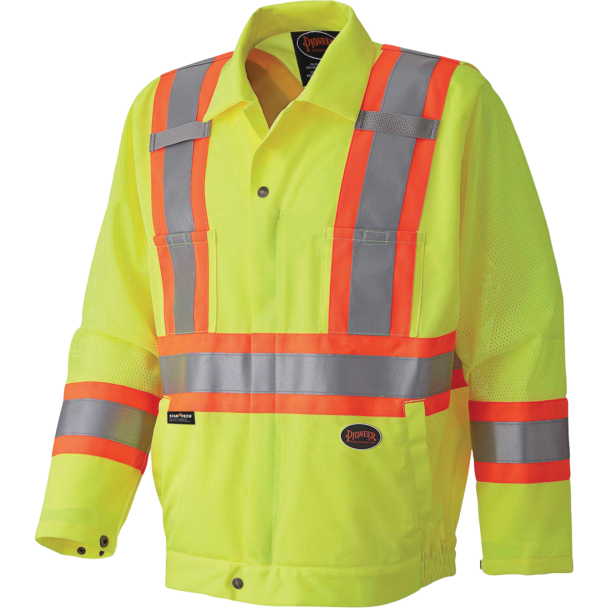 5999J Manteau de sécurité routière, Polyester, Jaune lime haute visibilité, T-Grand