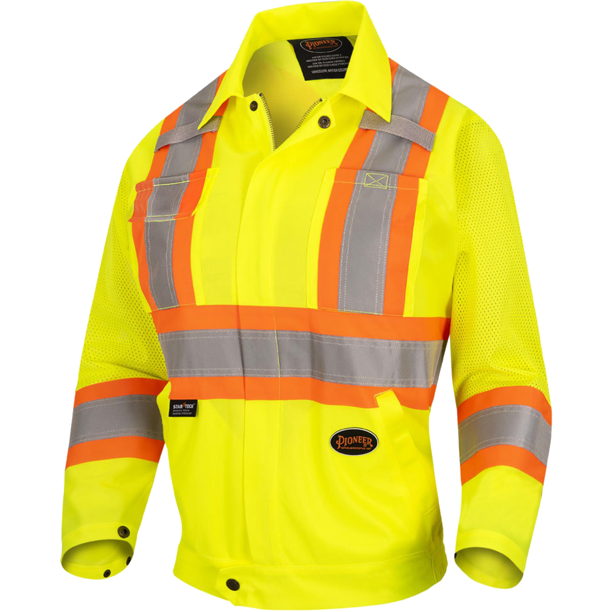 5999JW Veste de sécurité routière pour femmes, Polyester, Jaune lime haute visibilité, 3T-Grand