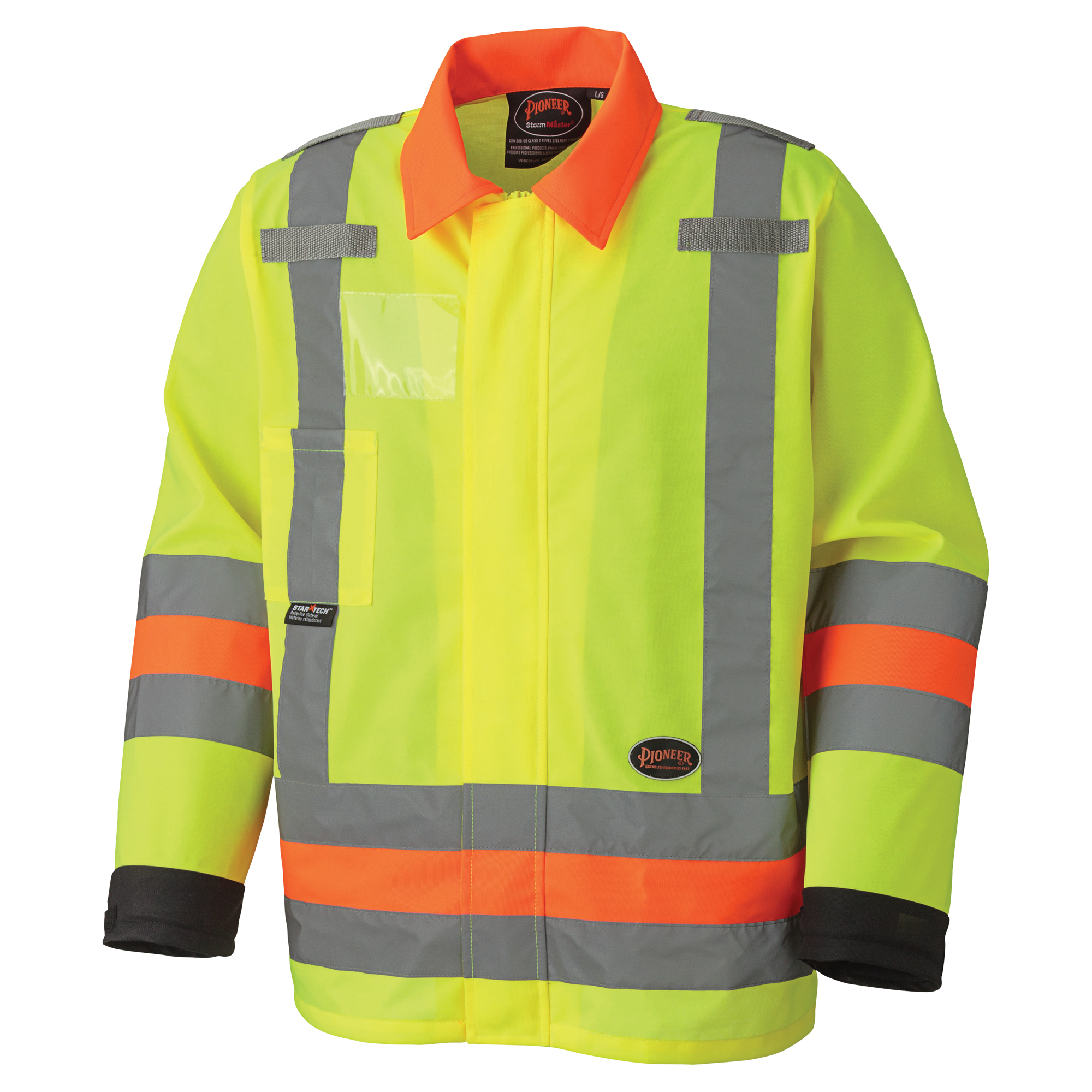 6007 Manteaux de sécurité perméables à l'air pour le contrôle de la circulation, Polyester, Jaune lime haute visibilité, 3T-Grand
