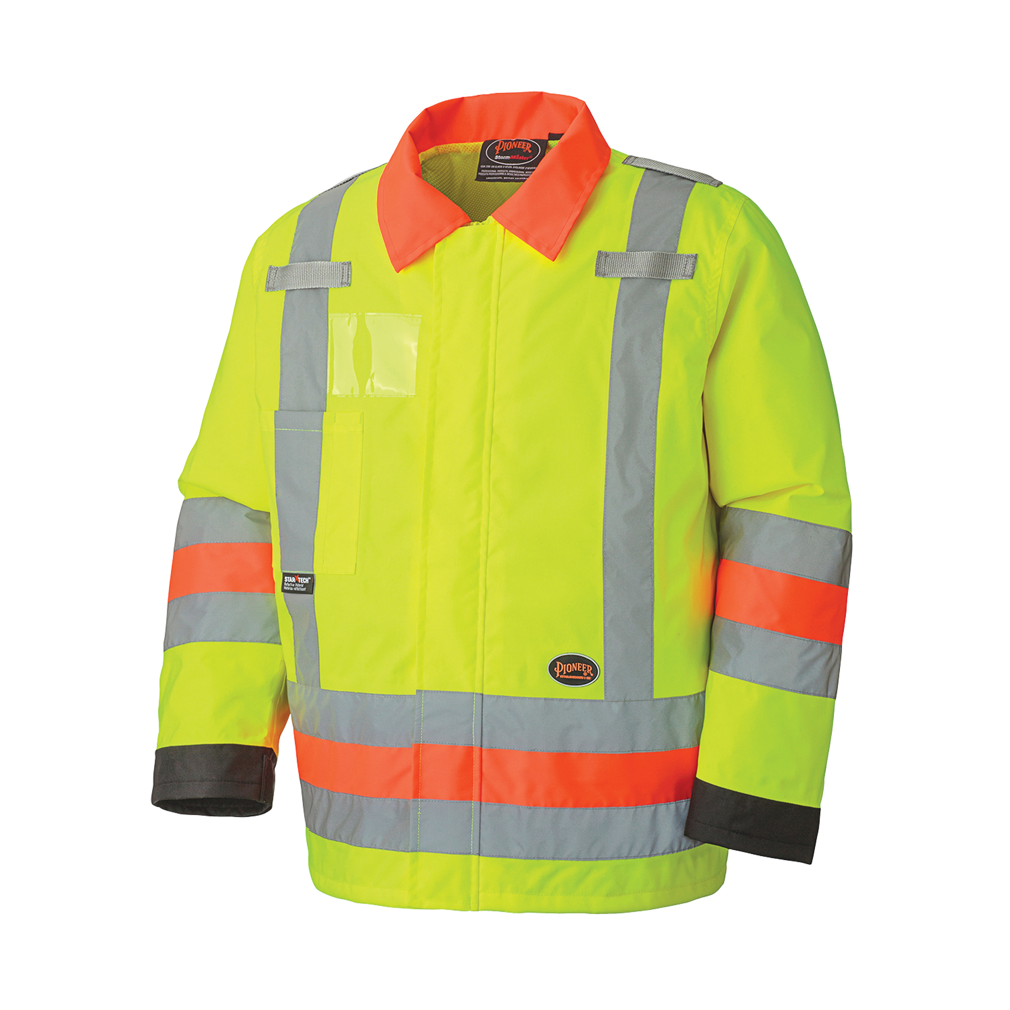 6037 Manteau de sécurité imperméable pour le contrôle de la circulation, Polyester, Jaune lime haute visibilité, Grand