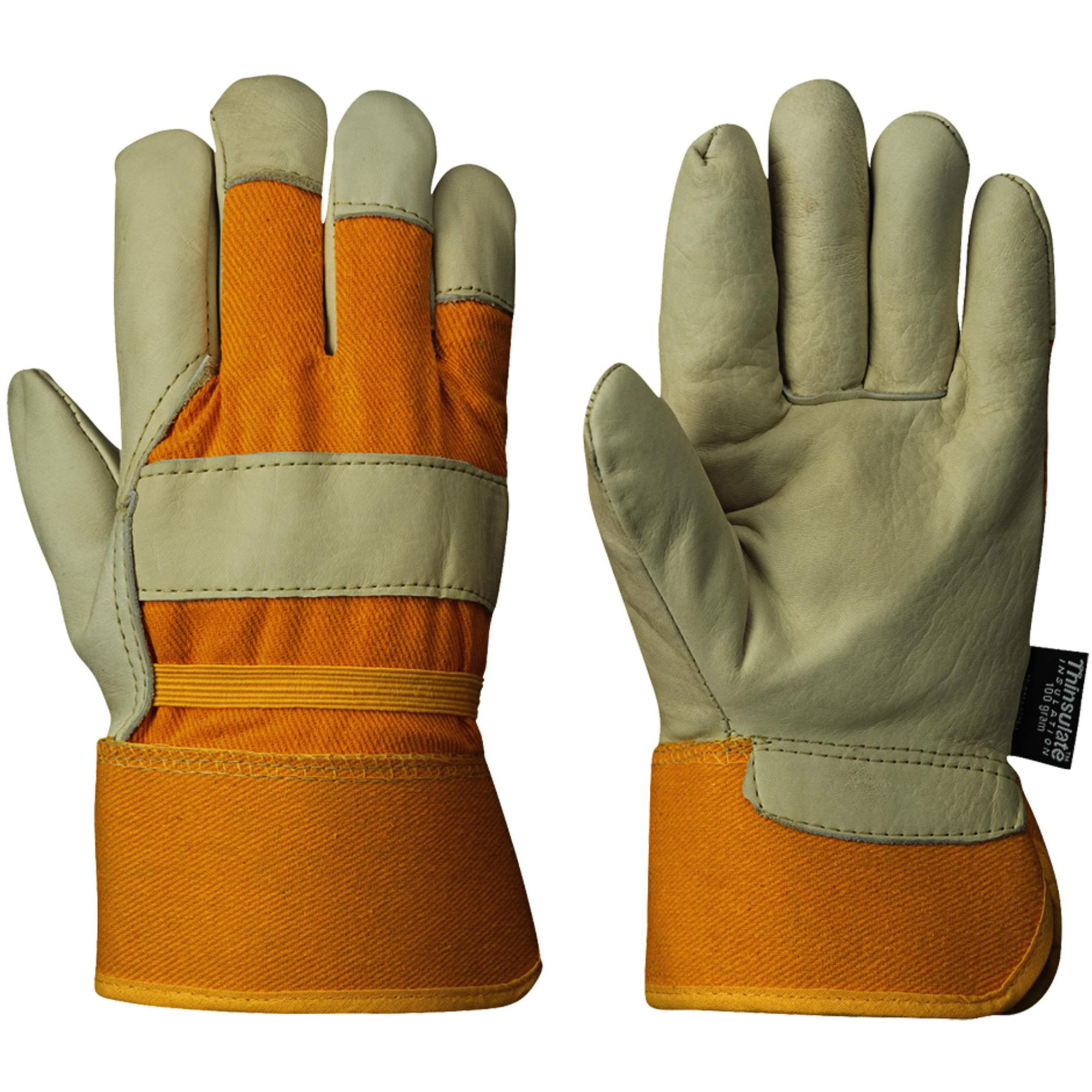 632 Gants d'appareilleur isolés, Taille unique, Paume en Cuir fleur de vache, Doublure en Boa