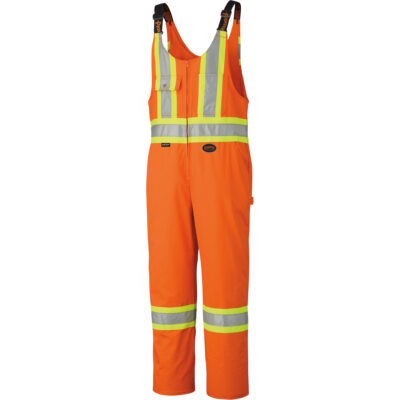 6617ZT Combinaison de sécurité haute visibilité avec fermeture à glissière sur la jambe, Poly-coton, 52 (grand taille), Orange haute visibilité