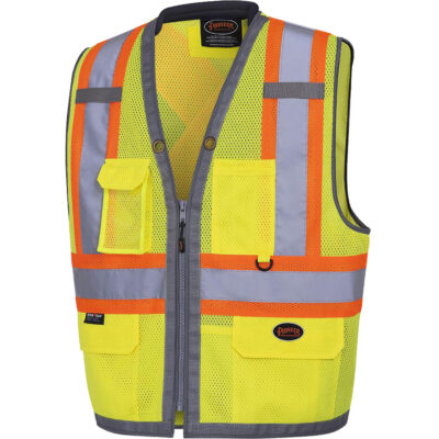 6675 Veste d'arpenteur en maille The Rock, Jaune lime haute visibilité, 4T-Grand, Polyester