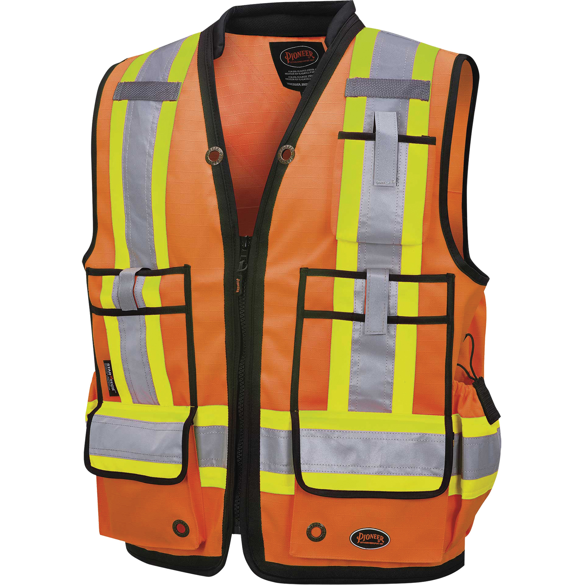 6676 Veste d'arpenteur 1200D, Orange haute visibilité, 3T-Grand, Polyester
