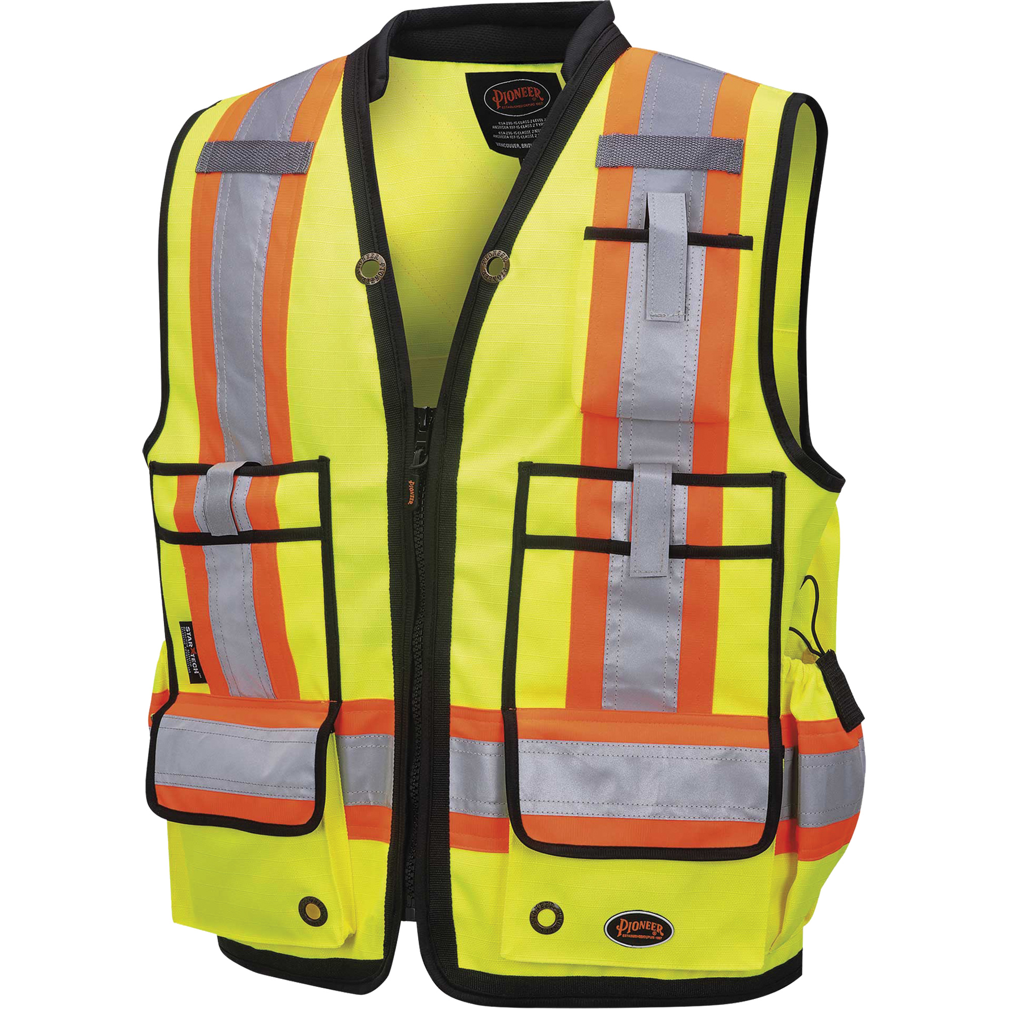 6677 Veste d'arpenteur 1200D, Jaune lime haute visibilité, Grand, Polyester
