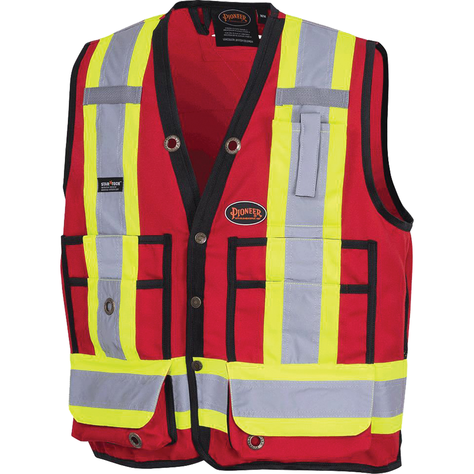 6683 Veste de sécurité pour arpenteur, Rouge, Moyen, Polyester