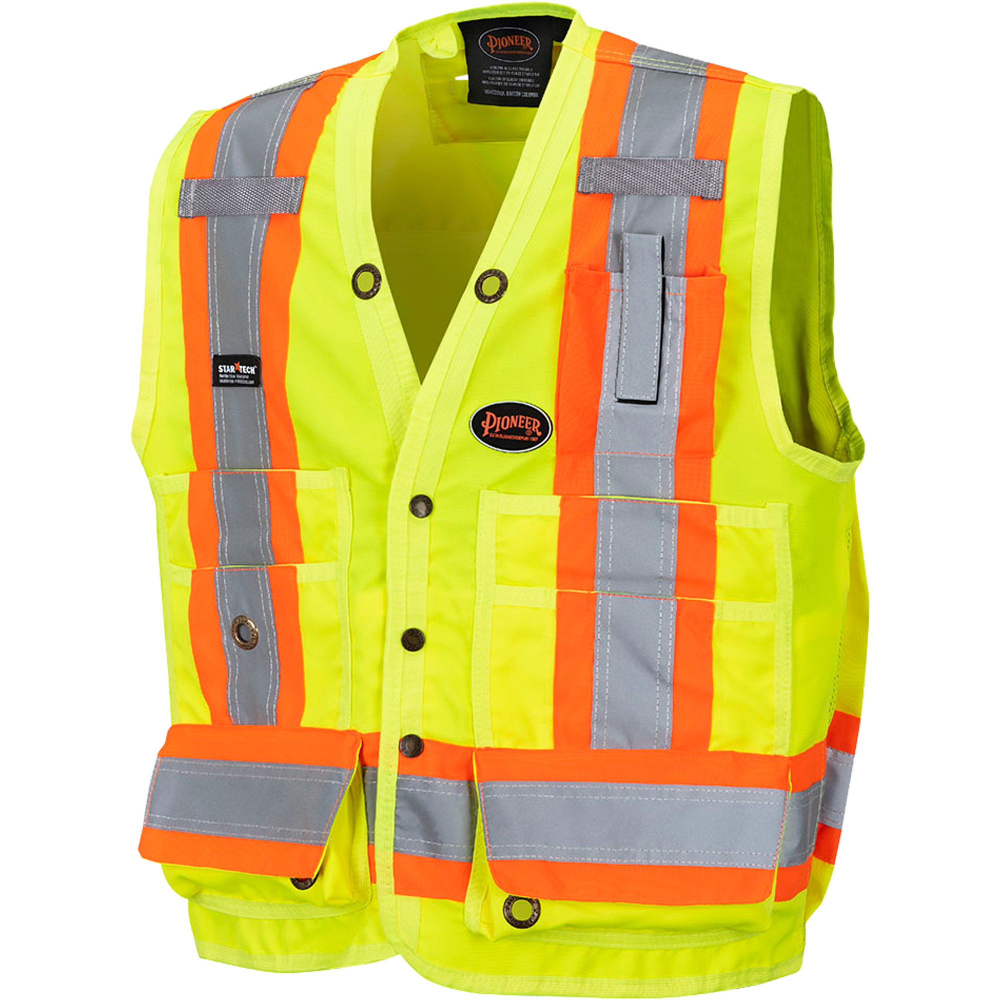 6693 Veste de sécurité pour arpenteur, Jaune lime haute visibilité, 5T-Grand, Polyester
