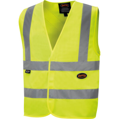 6886 Veste de sécurité haute visibilité en tricot chaîne, Jaune lime haute visibilité, Moyen, Polyester