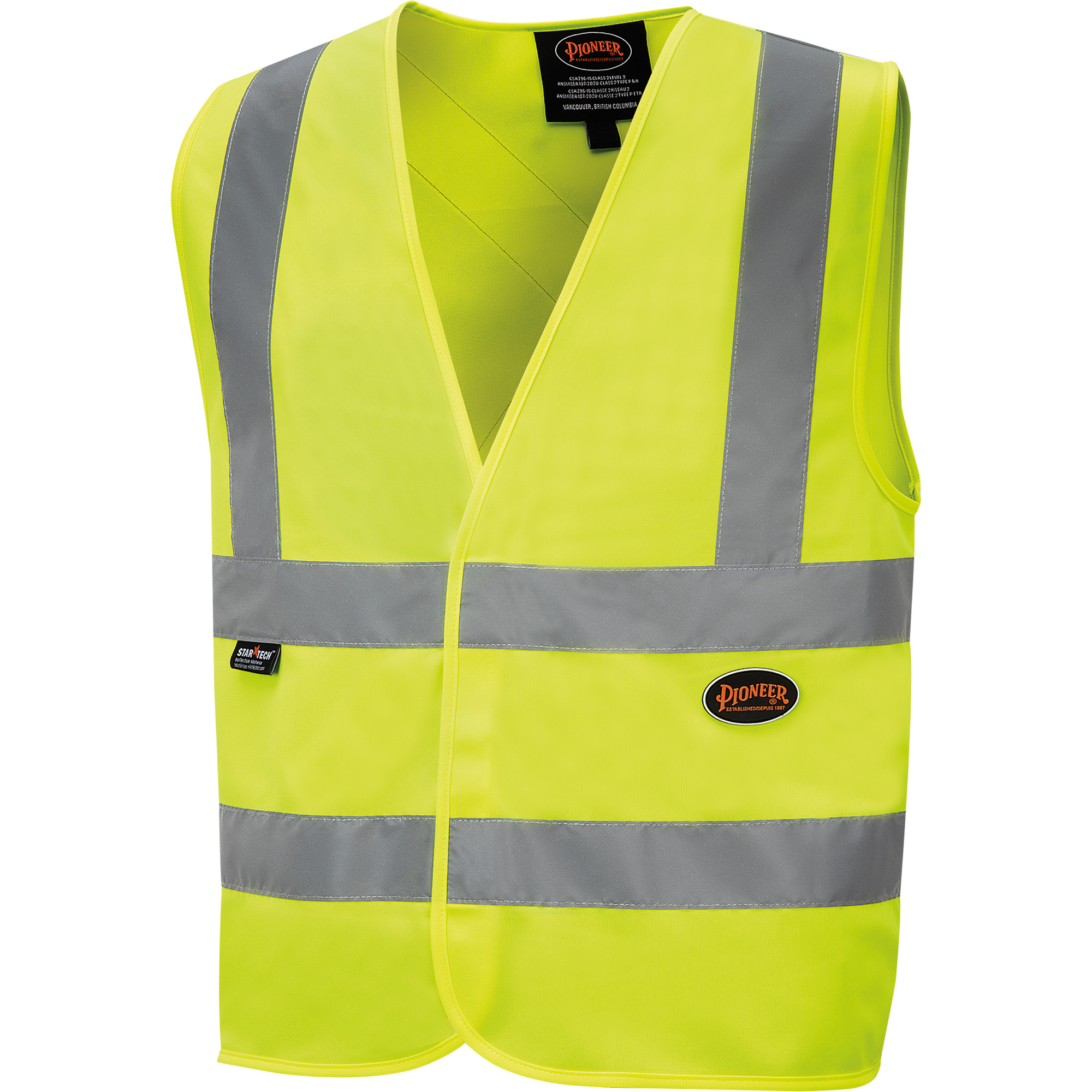 6886 Veste de sécurité haute visibilité en tricot chaîne, Jaune lime haute visibilité, Moyen, Polyester