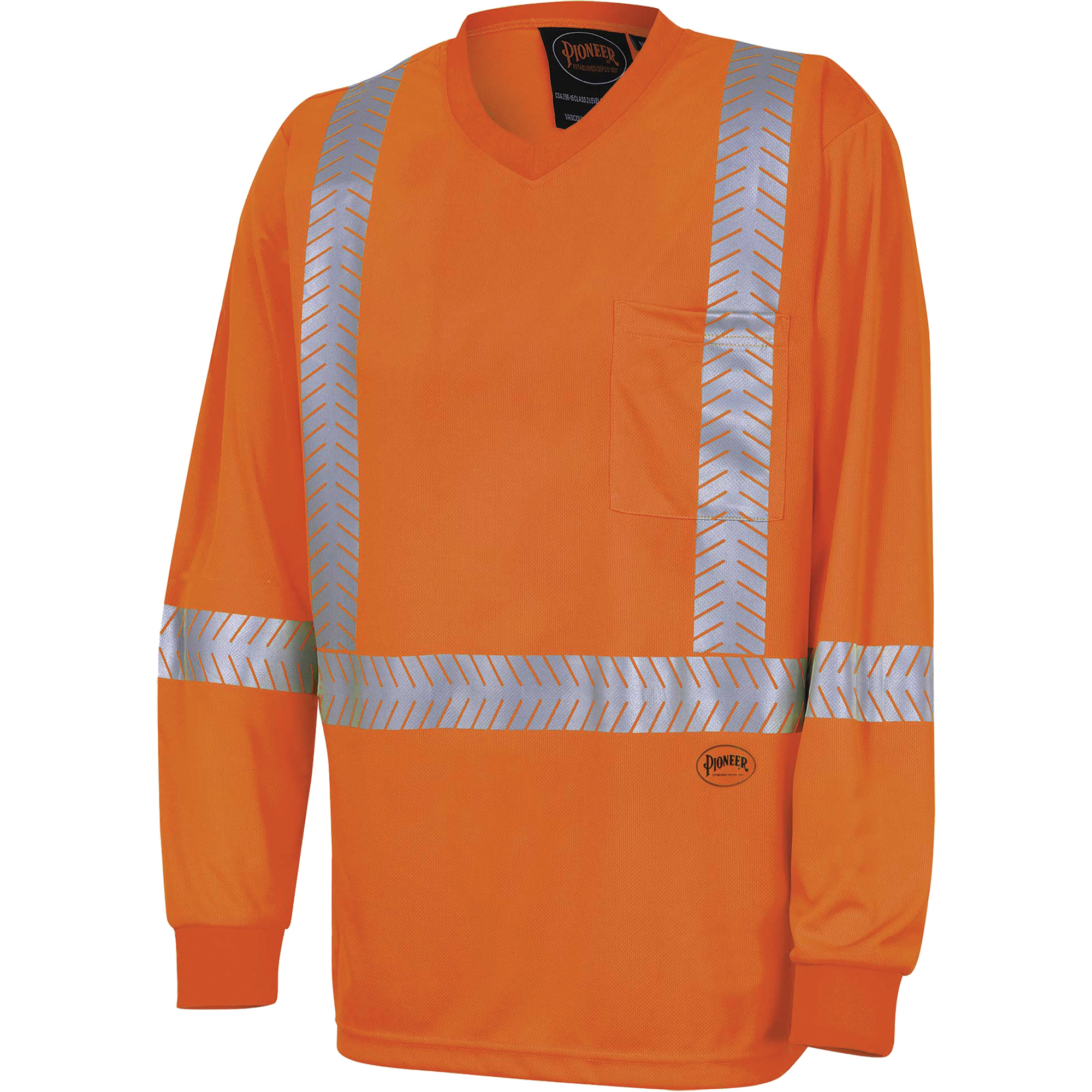 6904A Chandail de sécurité à manches longues ultra respirant et ultra frais, 5T-Grand, Orange haute visibilité