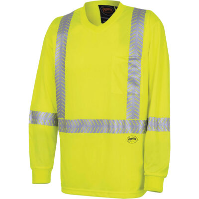 6905A Chandail de sécurité à manches longues ultra respirant et ultra frais, 4T-Grand, Jaune lime haute visibilité