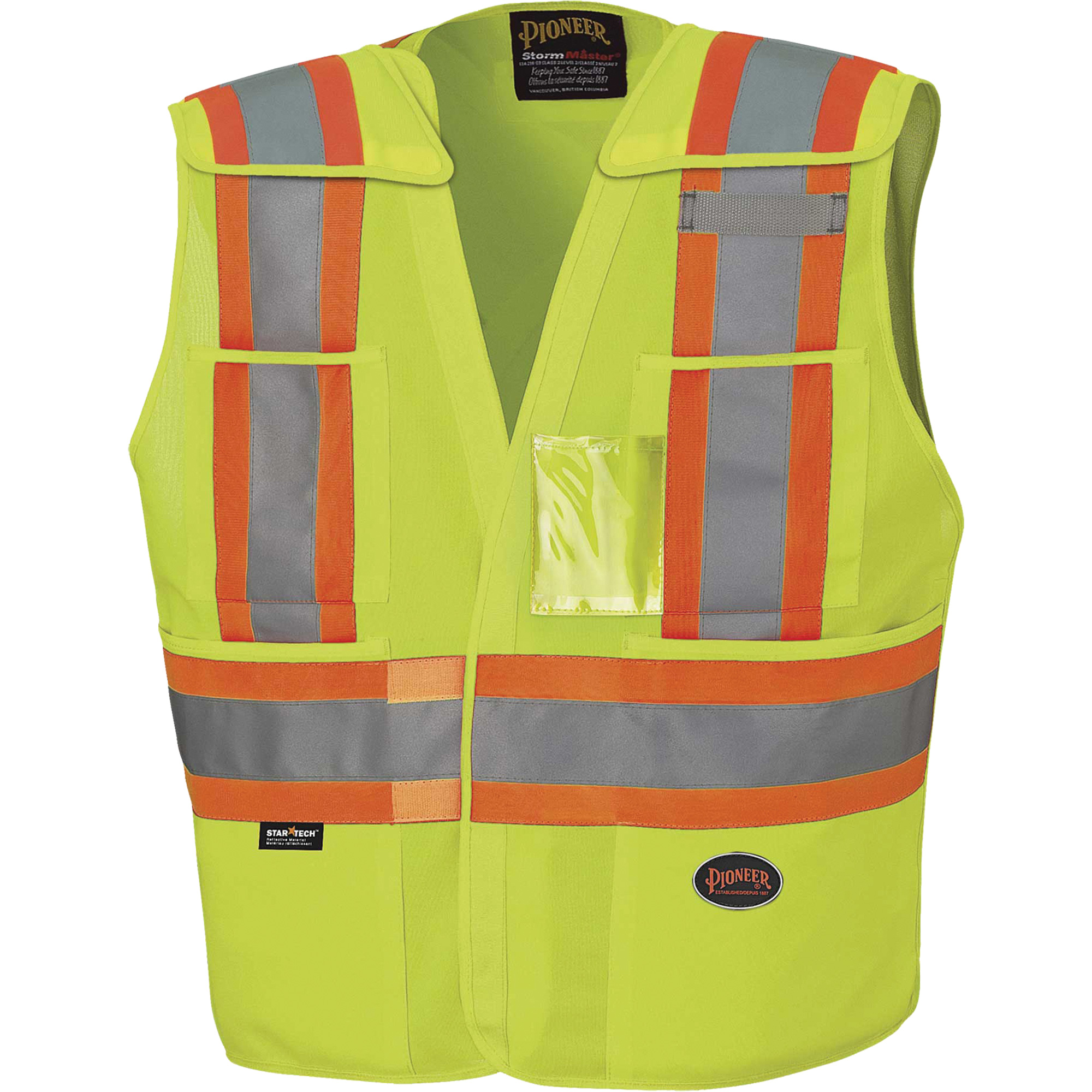 6931 Veste d'arpenteur détachable à épaules tombantes, Jaune lime haute visibilité, 4T-Grand/5T-Grand, Polyester