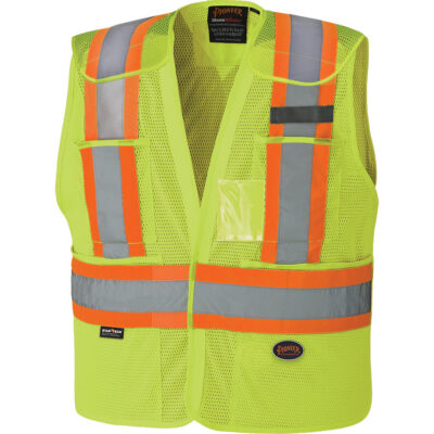 6933 Veste de sécurité détachable haute visibilité à épaules tombantes, Jaune lime haute visibilité, Moyen/Petit, Polyester