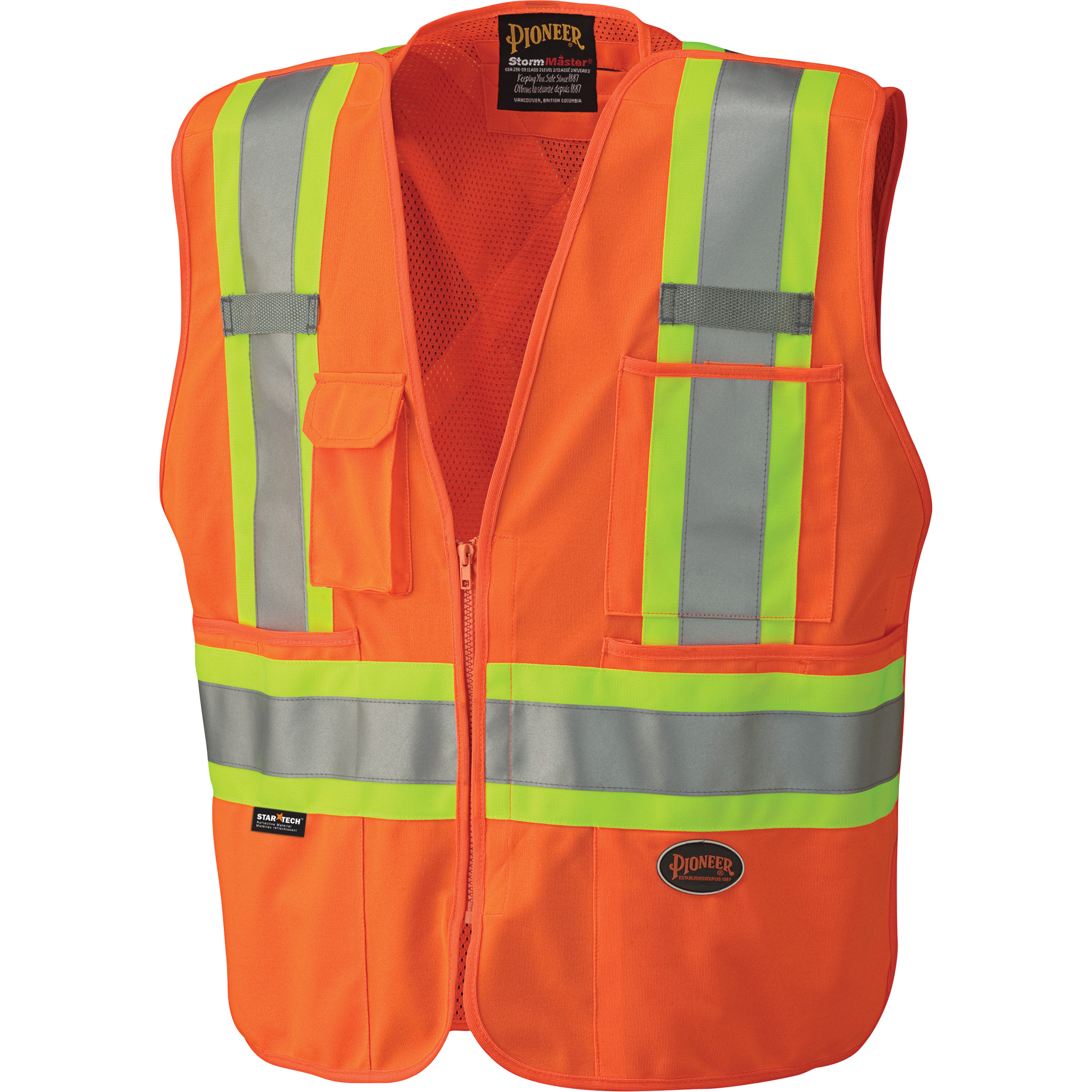 6935 Veste détachable PioneerMD avec dos en maille, Orange haute visibilité, Grand, Polyester