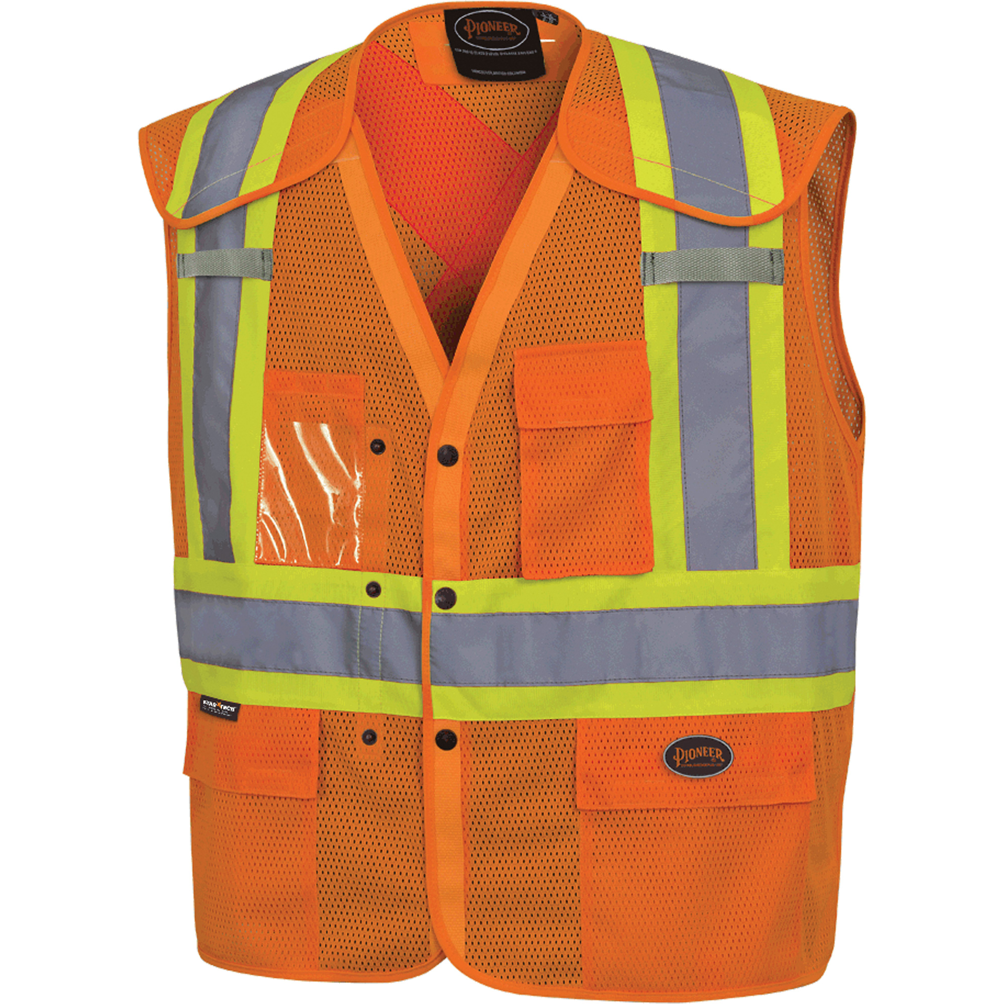 6938A Veste de sécurité détachable à manche montée bas, Orange haute visibilité, Moyen/Petit, Polyester