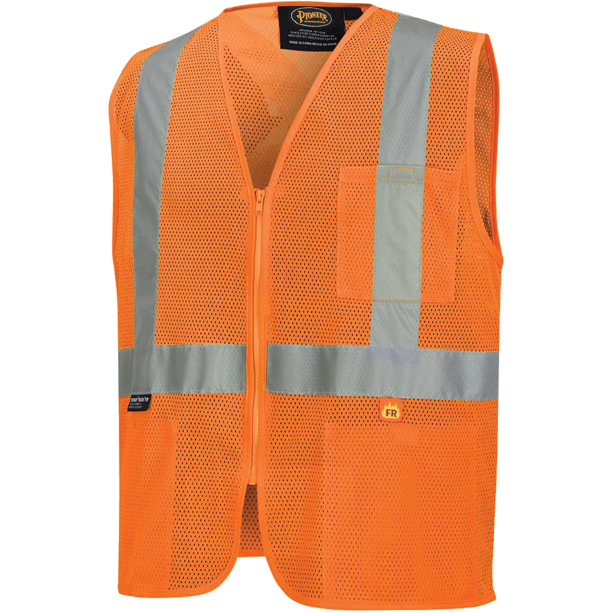 6943 Gilet de sécurité à mailles ignifuge, Orange haute visibilité, 5T-Grand, Polyester