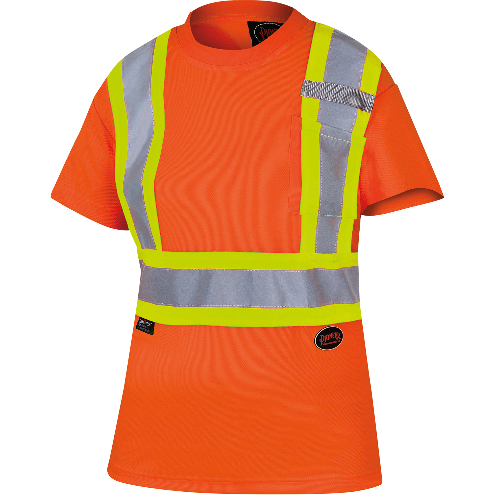 6948 T-shirt de sécurité en il-de-perdrix pour femme, Polyester, 4T-Grand, Orange haute visibilité