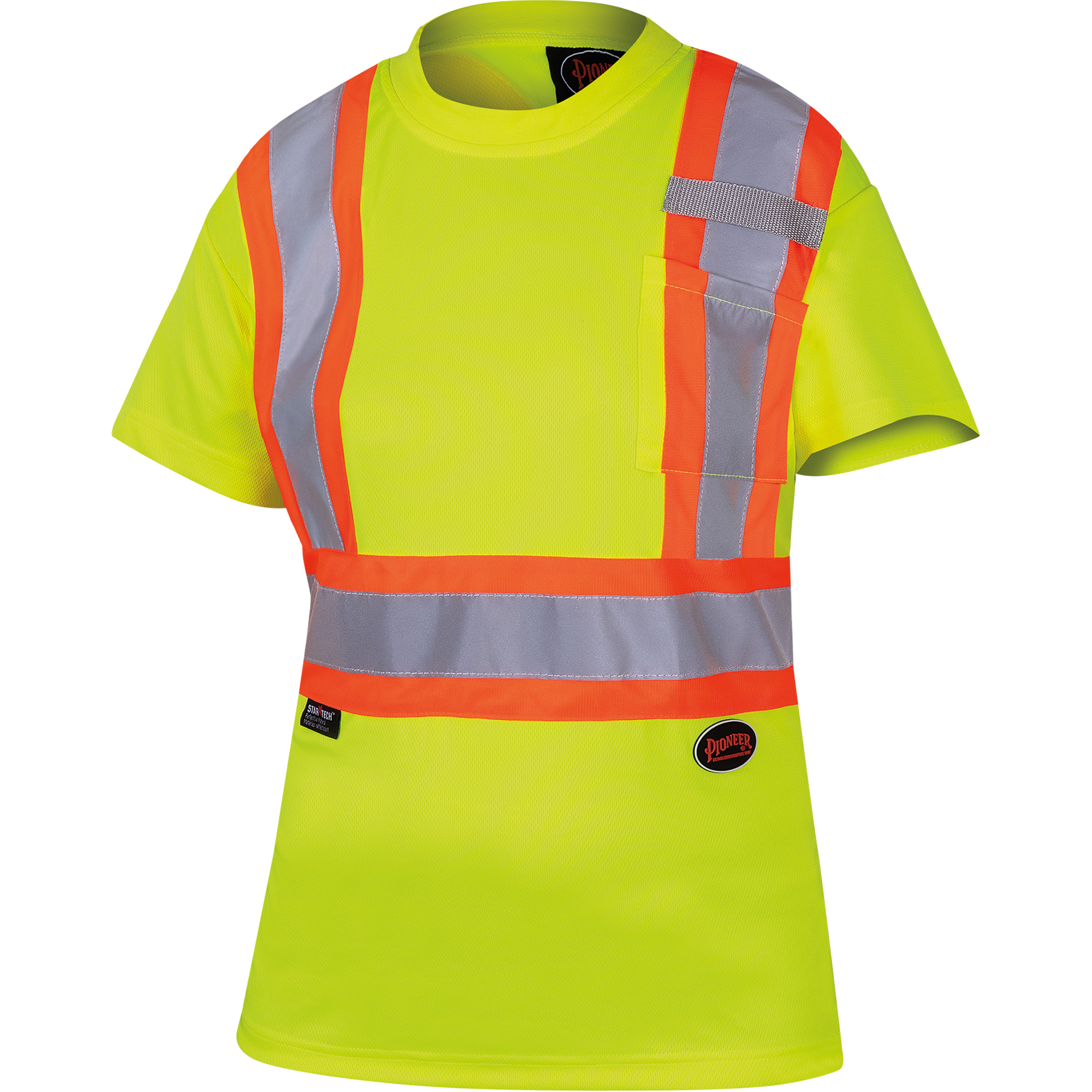 6949 T-shirt de sécurité en il-de-perdrix pour femme, Polyester, 4T-Grand, Jaune lime haute visibilité