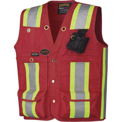 695 Veste de sécurité pour arpenteur et superviseur, Rouge, 5T-Grand, Polyester