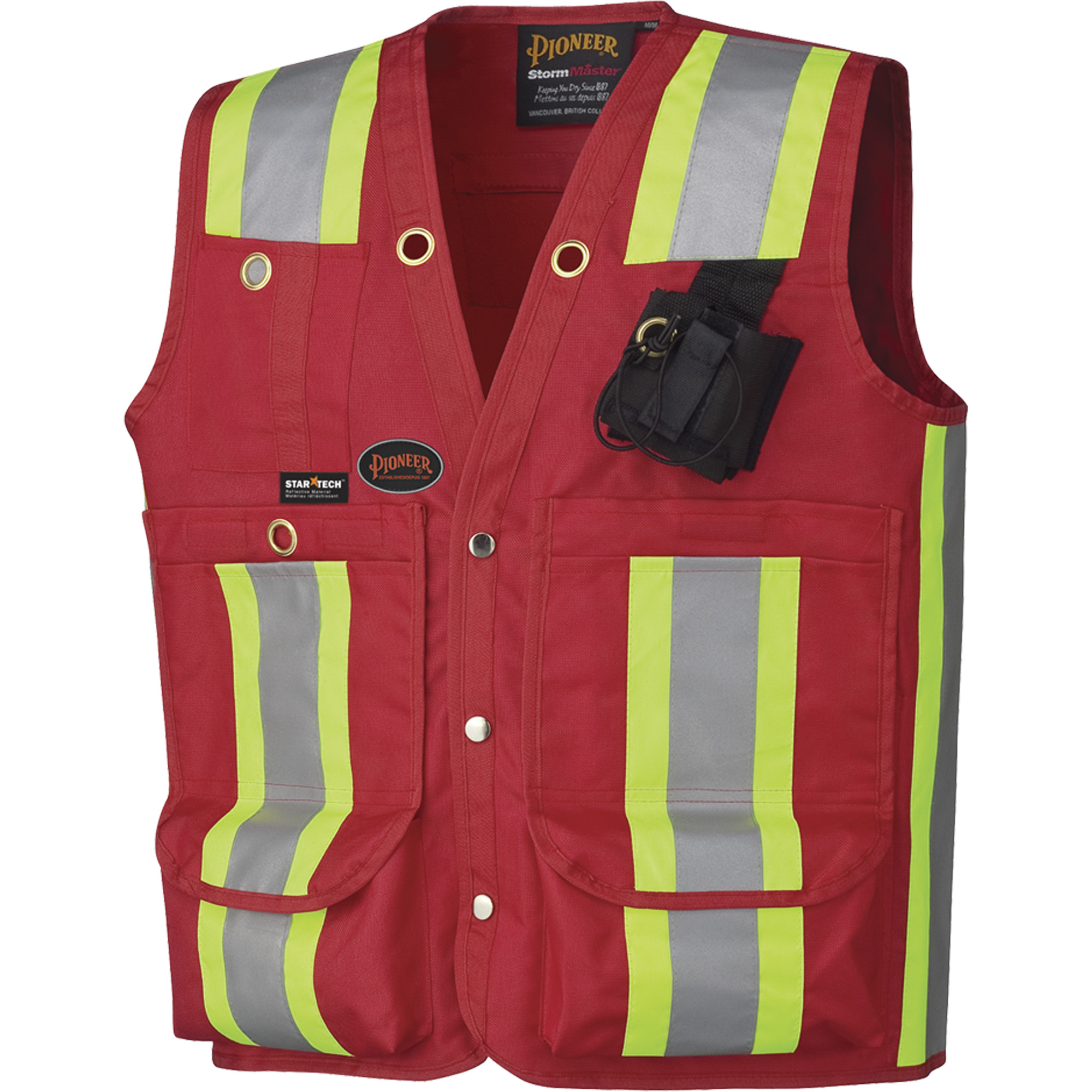 695 Veste de sécurité pour arpenteur et superviseur, Rouge, 5T-Grand, Polyester