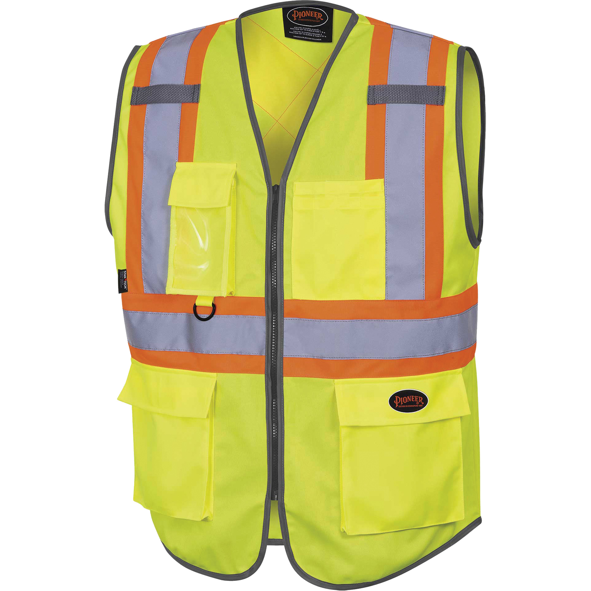 6959 Veste de sécurité à fermeture à glissière, Jaune lime haute visibilité, T-petit, Polyester