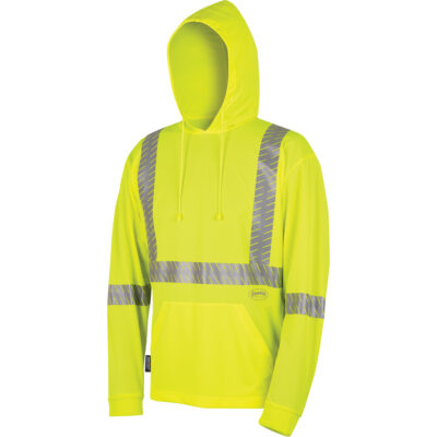 6965 Chandail à capuchon de sécurité en il-de-perdrix, Petit, Jaune lime haute visibilité