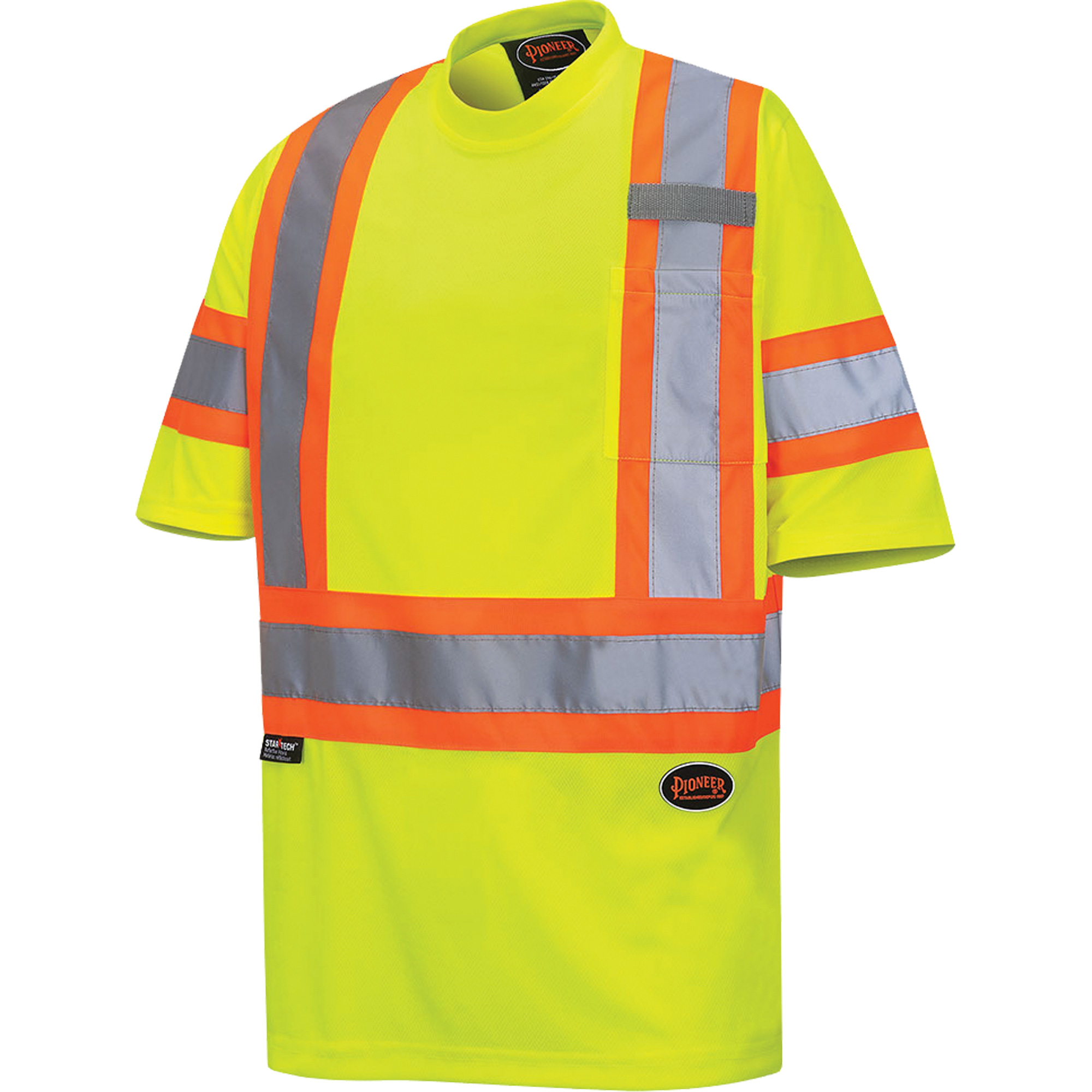 6971 T-shirt de sécurité en il-de-perdrix, Polyester, 5T-Grand, Jaune lime haute visibilité