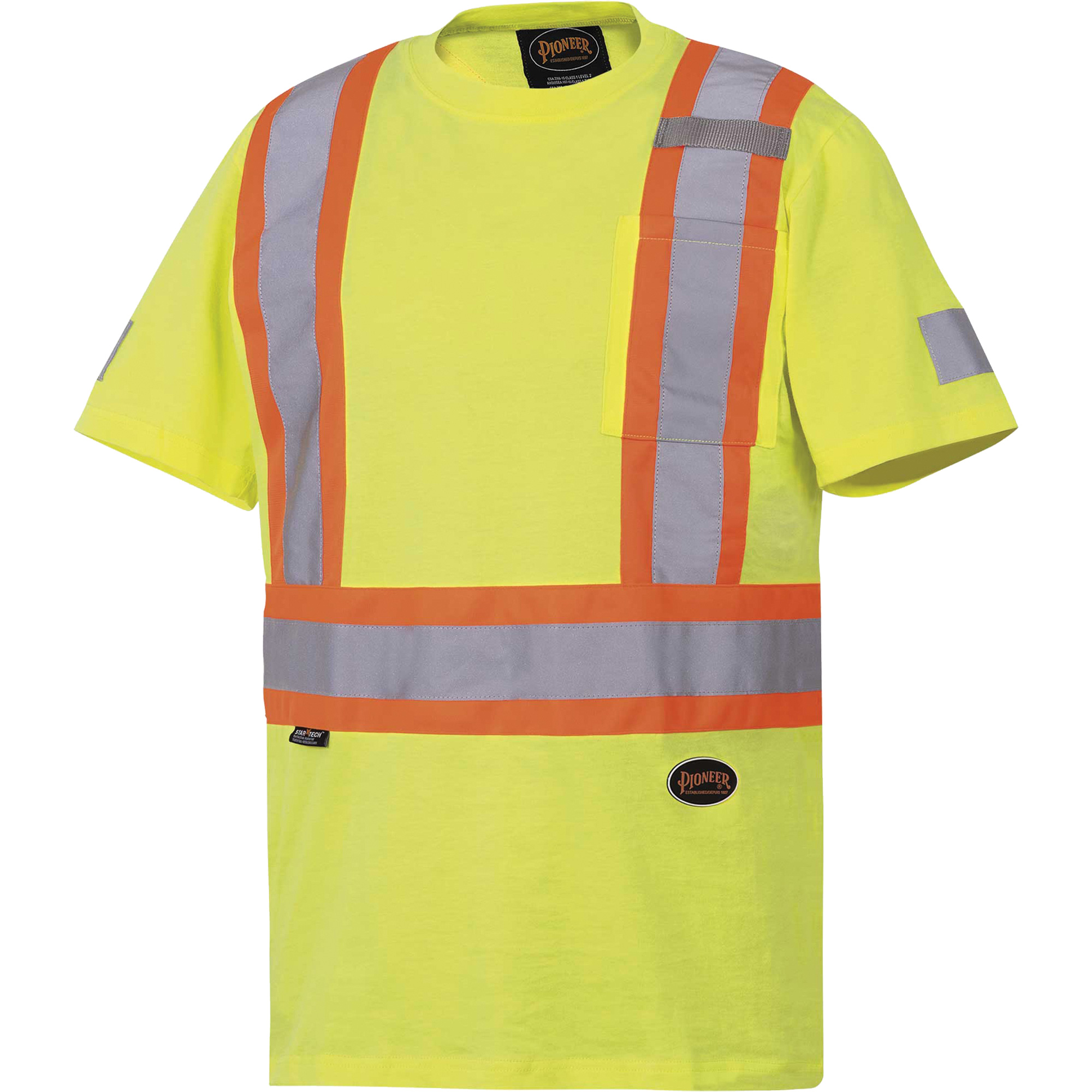 6980 T-shirt de sécurité, Coton, 4T-Grand, Jaune lime haute visibilité