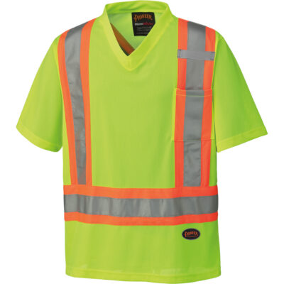 6989 Chandail pour la circulation en micromaille, T-Grand, Jaune lime haute visibilité