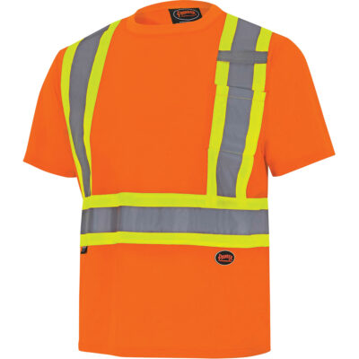 6990 Chandail de sécurité en il-de-perdrix, Polyester, 2T-Grand, Orange haute visibilité