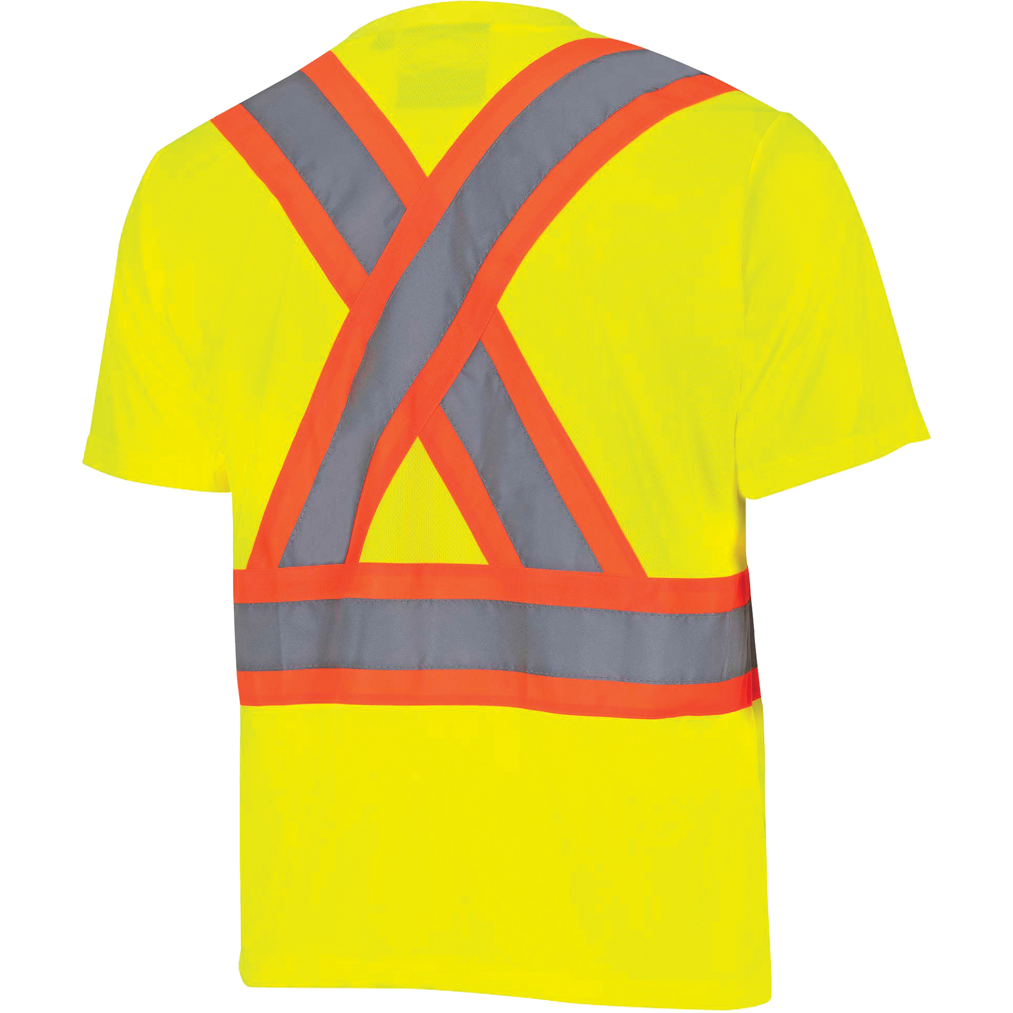 6991 Chandail de sécurité en il-de-perdrix, Polyester, Moyen, Jaune lime haute visibilité