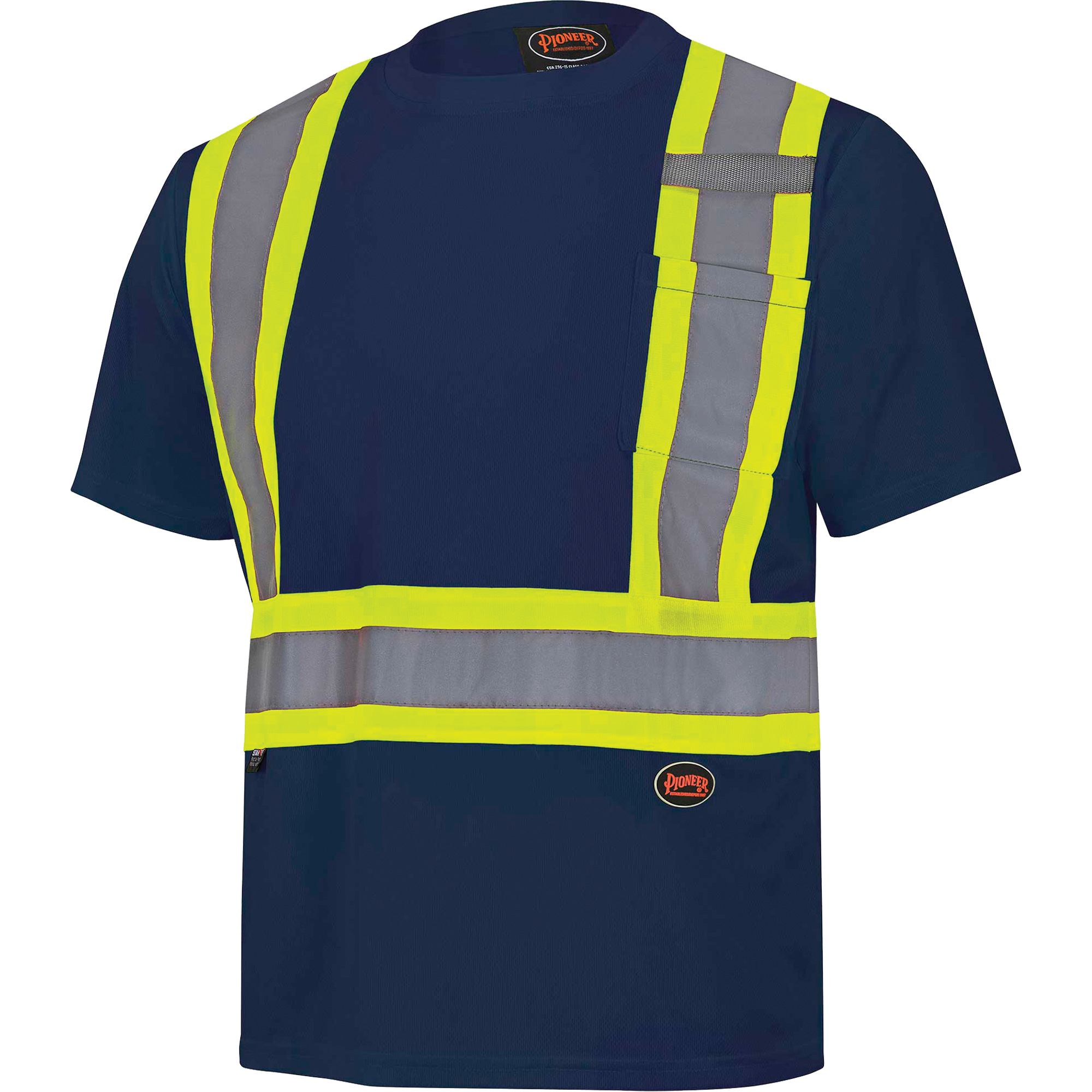 6992N Chandail de sécurité en il-de-perdrix, Polyester, Grand, Bleu marin