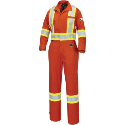 7702W Combinaison FR-TechMD ignifuge/contre les arcs pour femme, Taille T-Grand, Orange haute visibilité, 10 cal/cm²