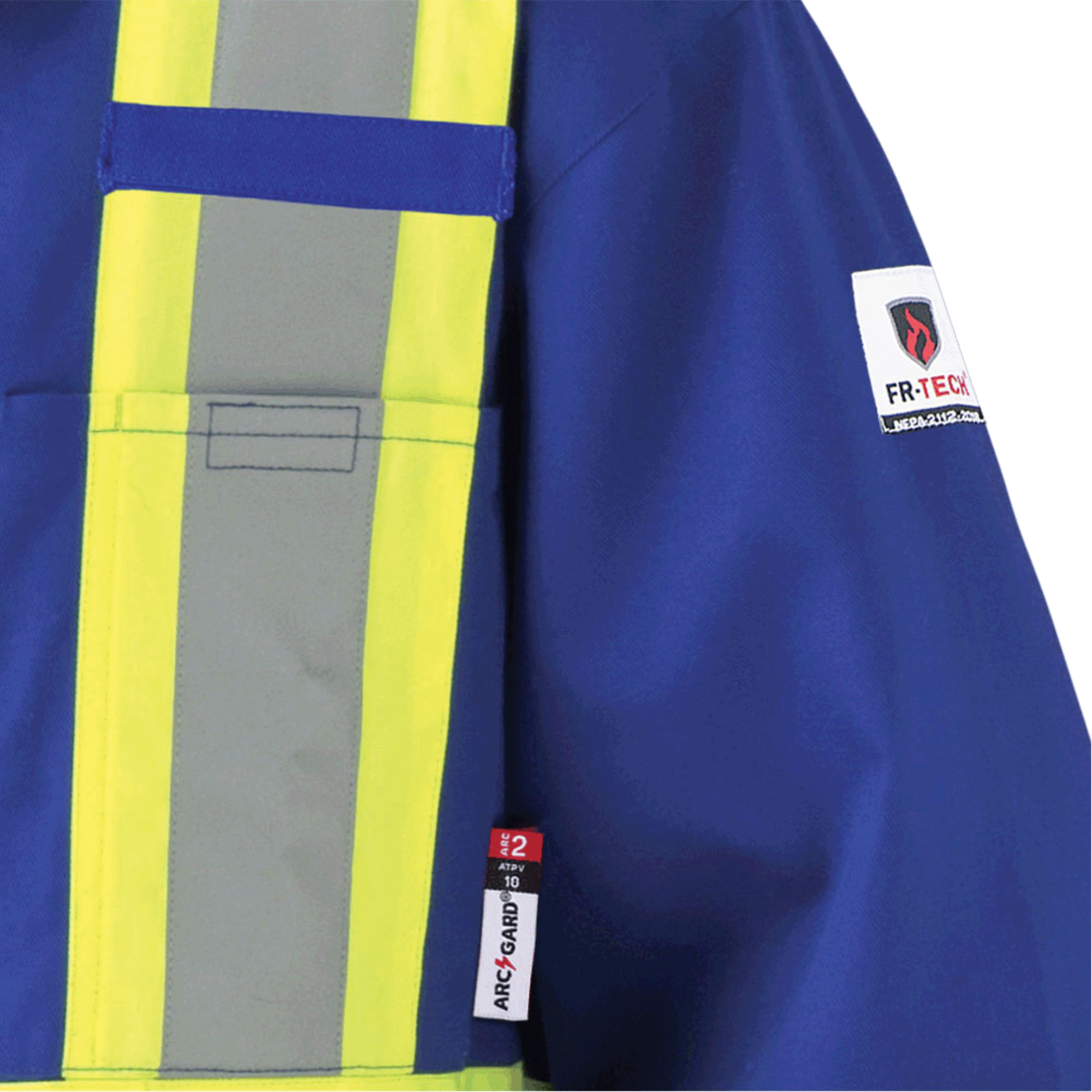 7706T Combinaison ignifuge FR-TechMD avec fermetures à glissière aux jambes, Taille 40 (grand taille), Bleu royal, 9,7 cal/cm²