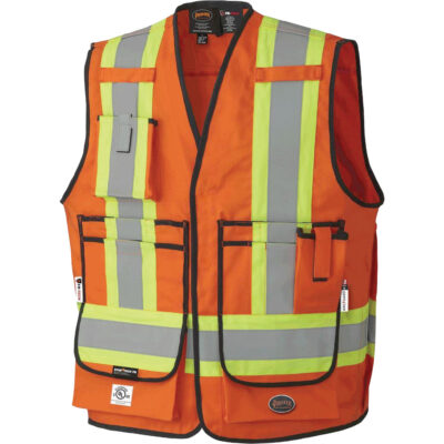 7732 Veste d'arpenteur ignifuge et résistant aux arcs électriques FR-TechMD, T-Grand, Orange haute visibilité, 9,7 cal/cm²
