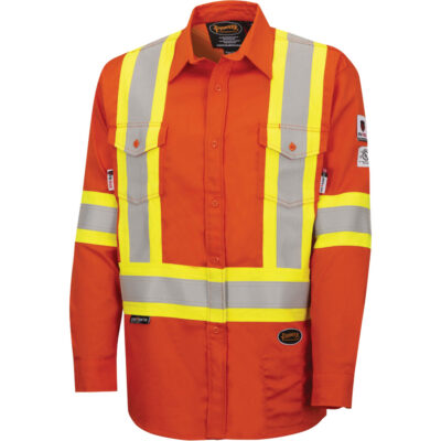 7743 Chemise de sécurité ignifugée FR-TechMD, Moyen, Orange haute visibilité