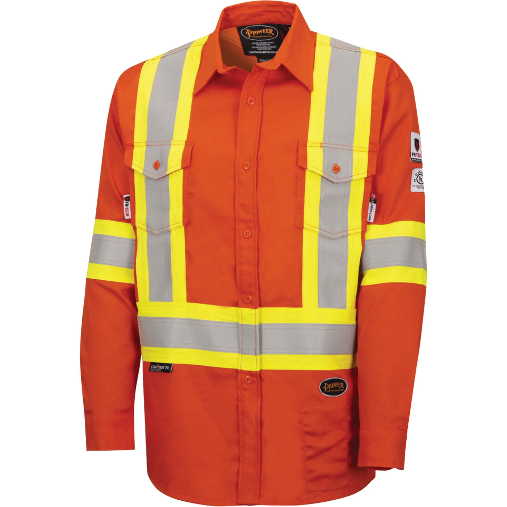 7743 Chemise de sécurité ignifugée FR-TechMD, Moyen, Orange haute visibilité