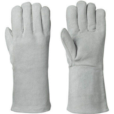 830 Gants de soudeur doublés en molleton, Cuir de vache refendu, Taille Moyen