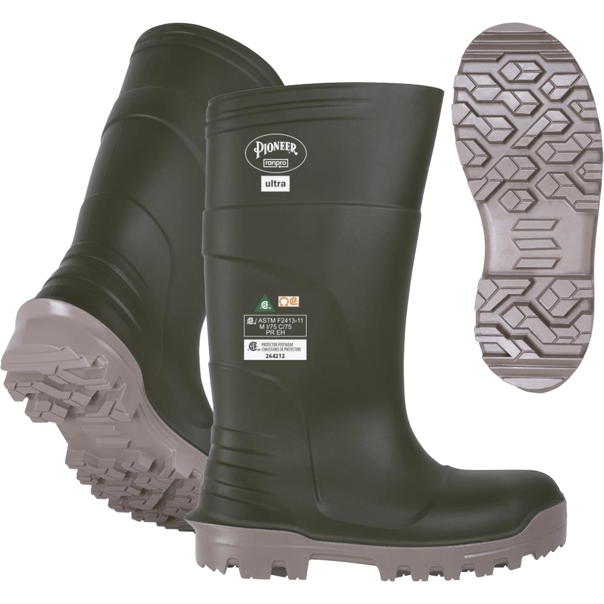 B105FUL.GR Bottes Pioneer Ultra, Polyuréthane, Embout Acier/Composite, Pointure 12, Semelle Résistant aux perforations