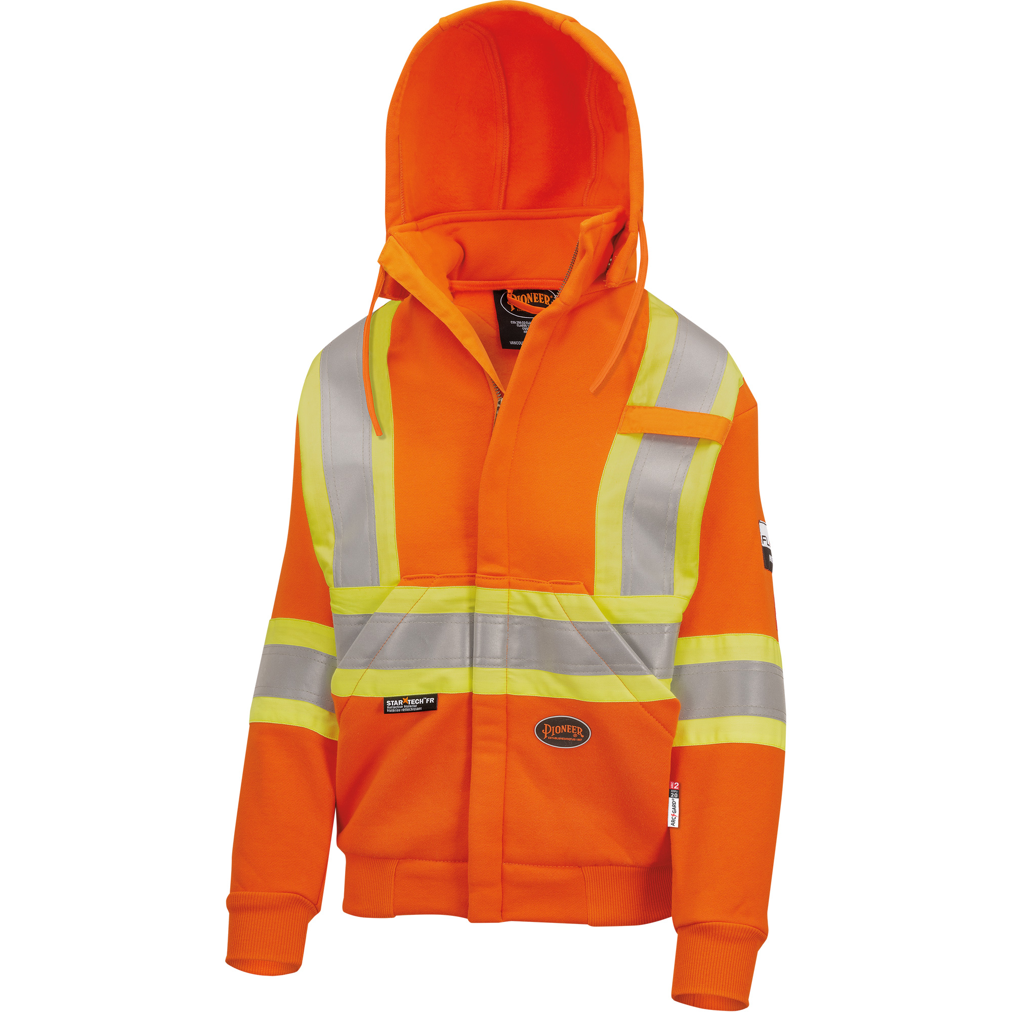 Chandail lourd avec capuchon, Femmes, T-petit, Orange haute visibilité