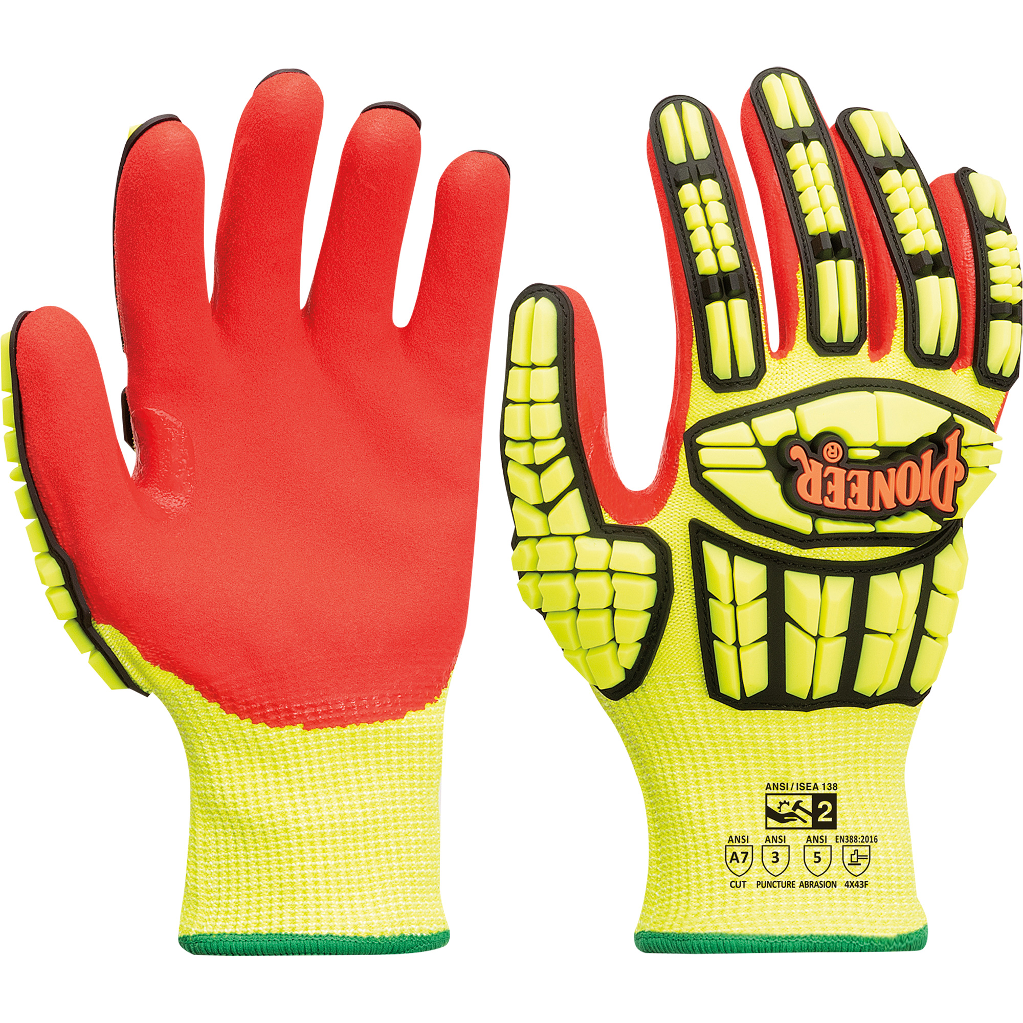 Gants résistant aux coupures et chocs, Petit, Paume en Synthétique, Poignet Poignet en tricot