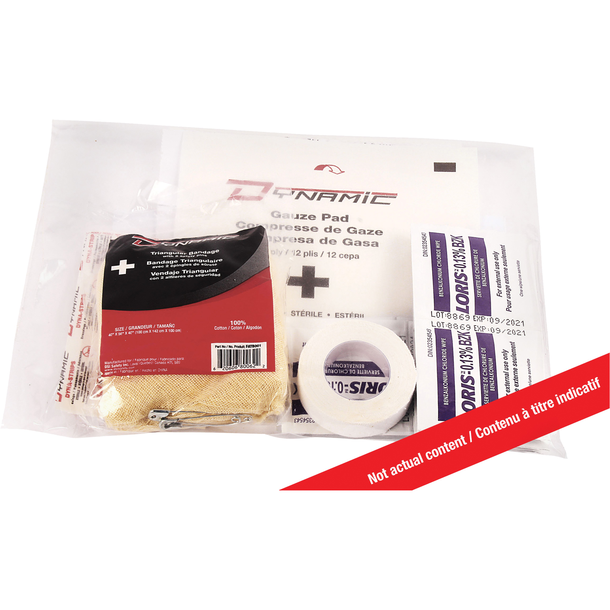 Ensemble de recharge pour trousse de premiers soins DynamicMC, Répond à la norme CSA Z1220-17 type 1 individuelle, Personnel (1 travailleur), Classe 1