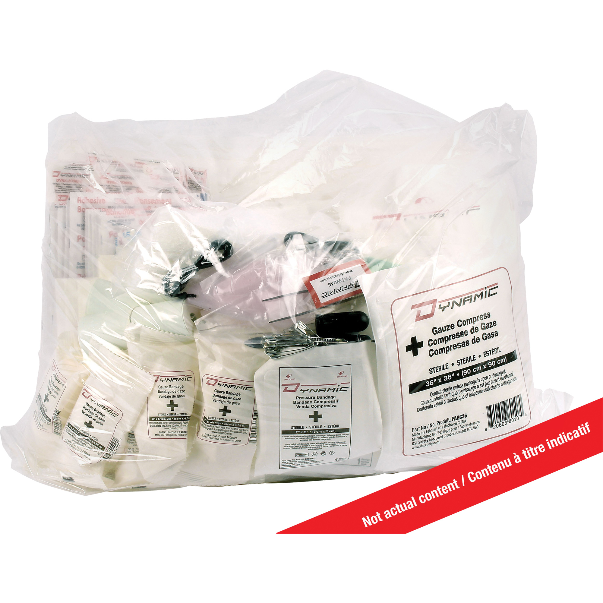 Ensemble de recharge pour trousse de premiers soins DynamicMC, Répond à la norme CSA Z1220-17 type 2 environnements à faible risque, Grand (51-100 travailleurs), Classe 1